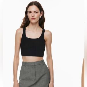 Wilfred sculpt knit square neck cropped tank